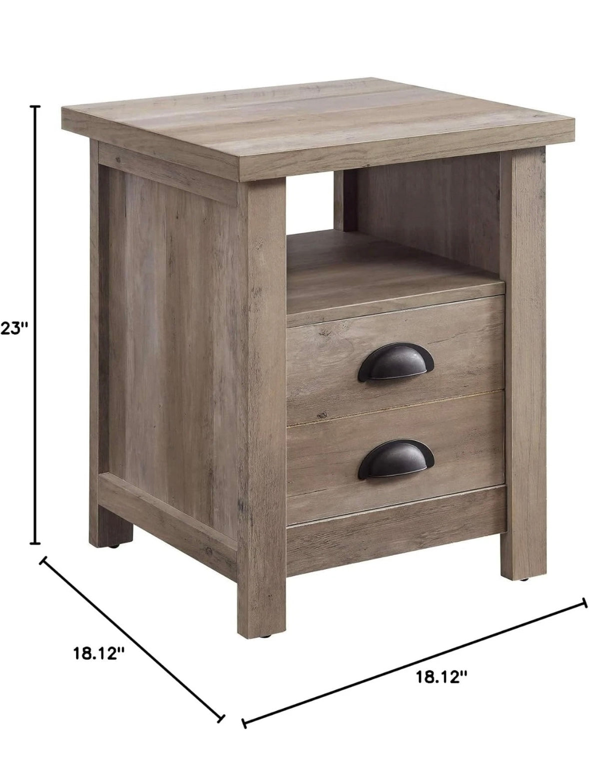 Better Homes and Gardens Granary Modern Farmhouse End Table - Rustic Gray