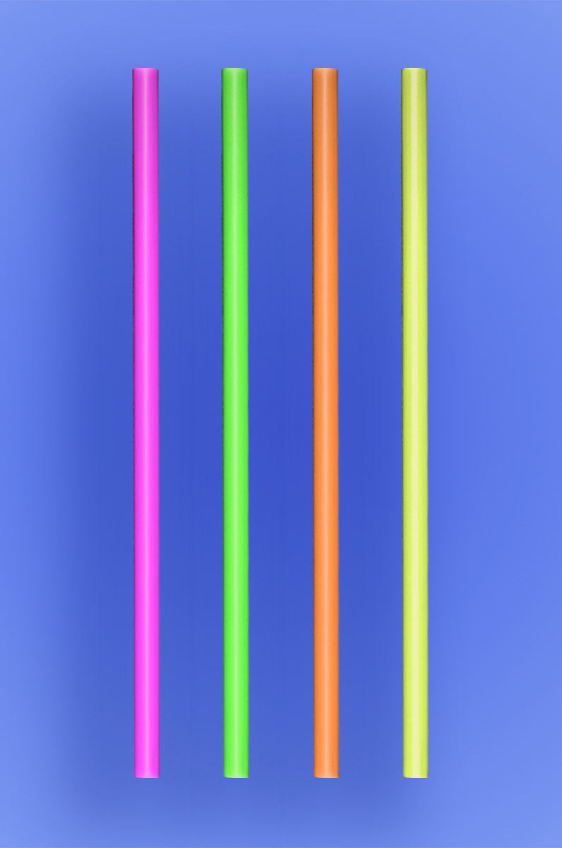 Disposable Mixed Neon Jumbo Straws 7.75” - 250 Pcs Per Case